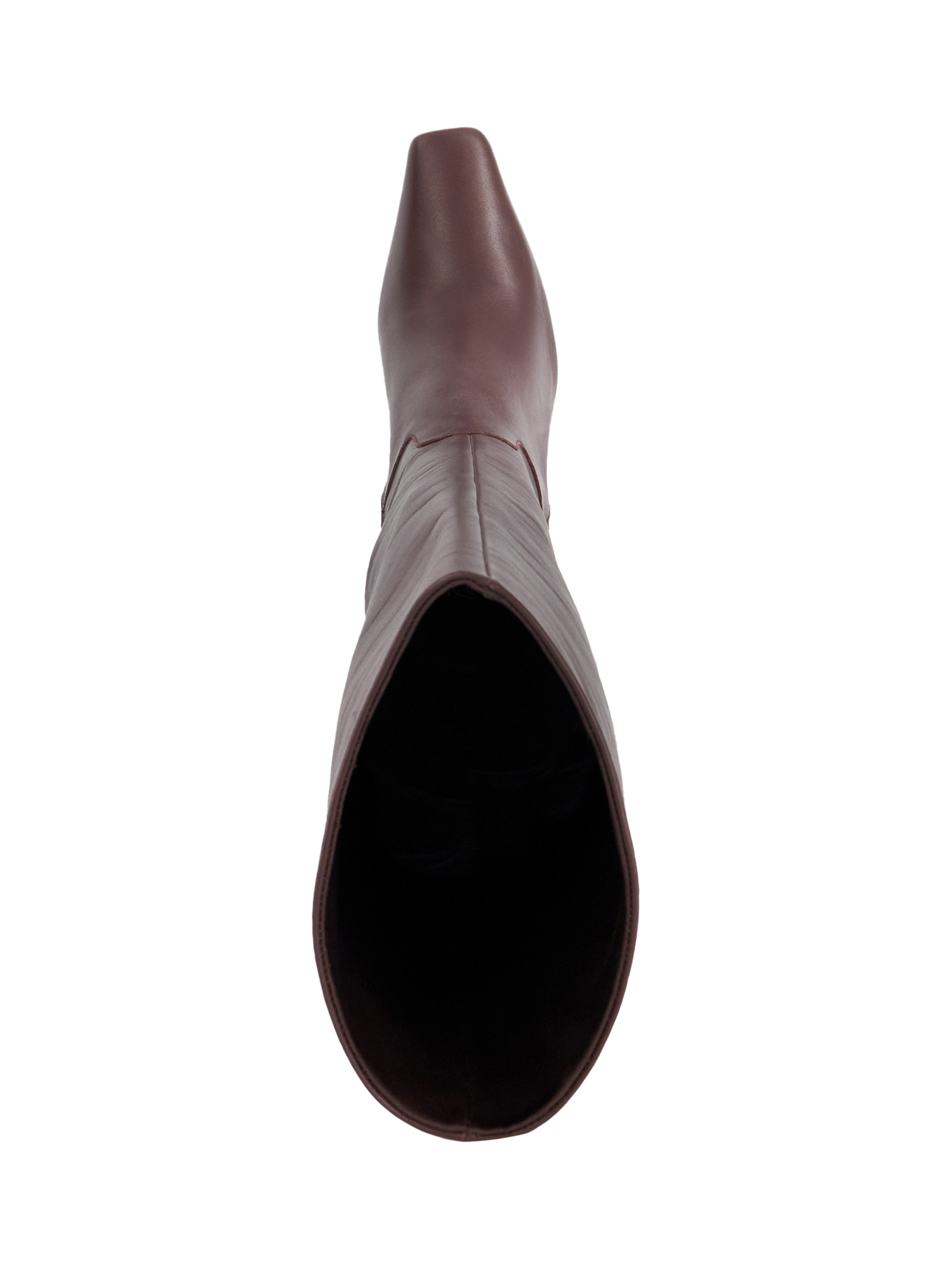 Dune Sliding Leather Knee High Boots Burgundy