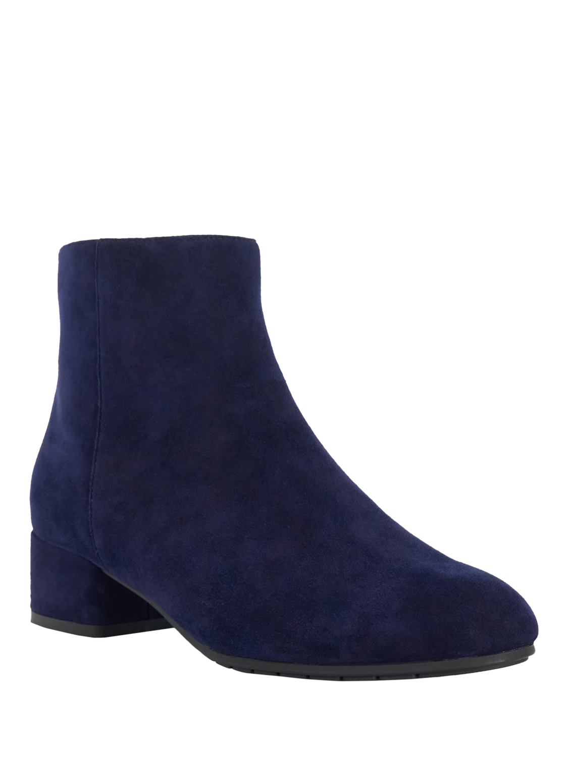 Product image 3 of 6, which shows Dune London Pippie Wide Fit Suede Ankle Boots, Dark Blue, EU36