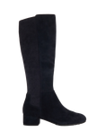 Dune London Tayla Wide Fit Suede Knee High Boots, Navy
