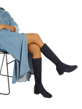 Dune London Tayla Wide Fit Suede Knee High Boots, Navy