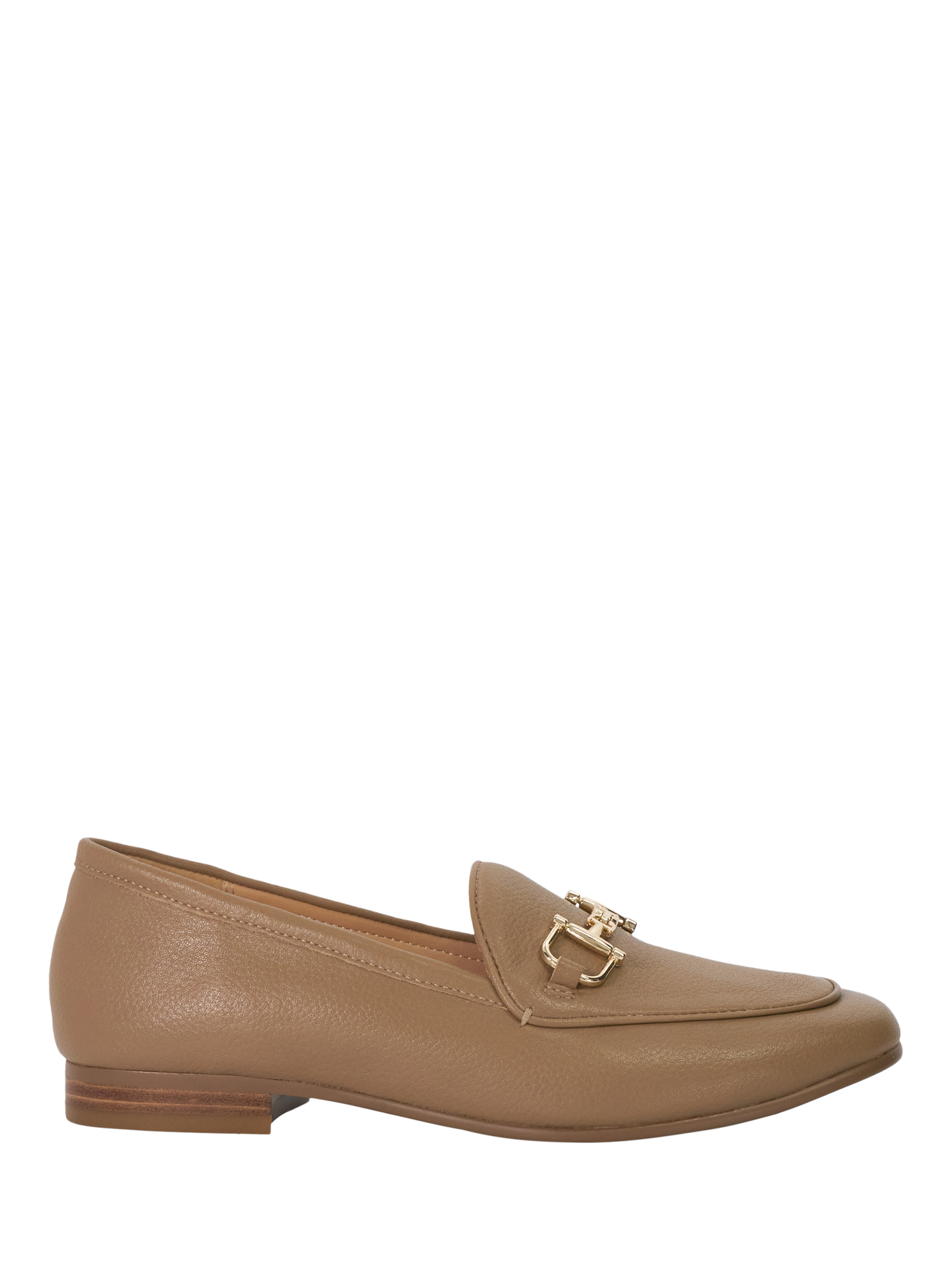 Product image 1 of 6, which shows Dune London Glair Wide Fit Leather Loafers, Caramel, EU36