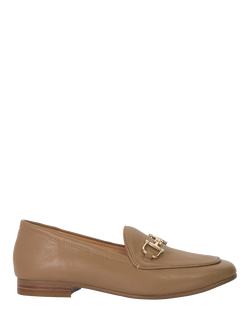 Dune London Glair Wide Fit Leather Loafers, Caramel