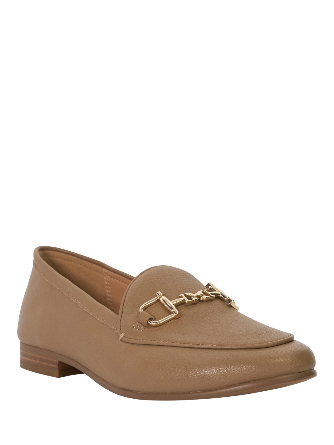 Product image 3 of 6, which shows Dune London Glair Wide Fit Leather Loafers, Caramel, EU36
