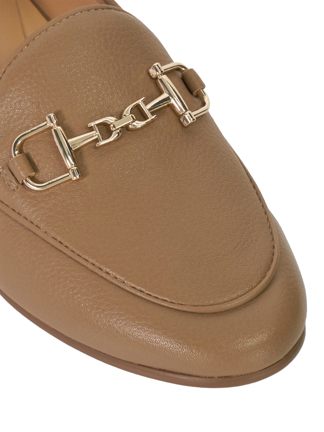 Product image 5 of 6, which shows Dune London Glair Wide Fit Leather Loafers, Caramel, EU36