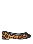 Dune Hallo Wide Fit Leather Leopard Ballerina Pumps, Multi