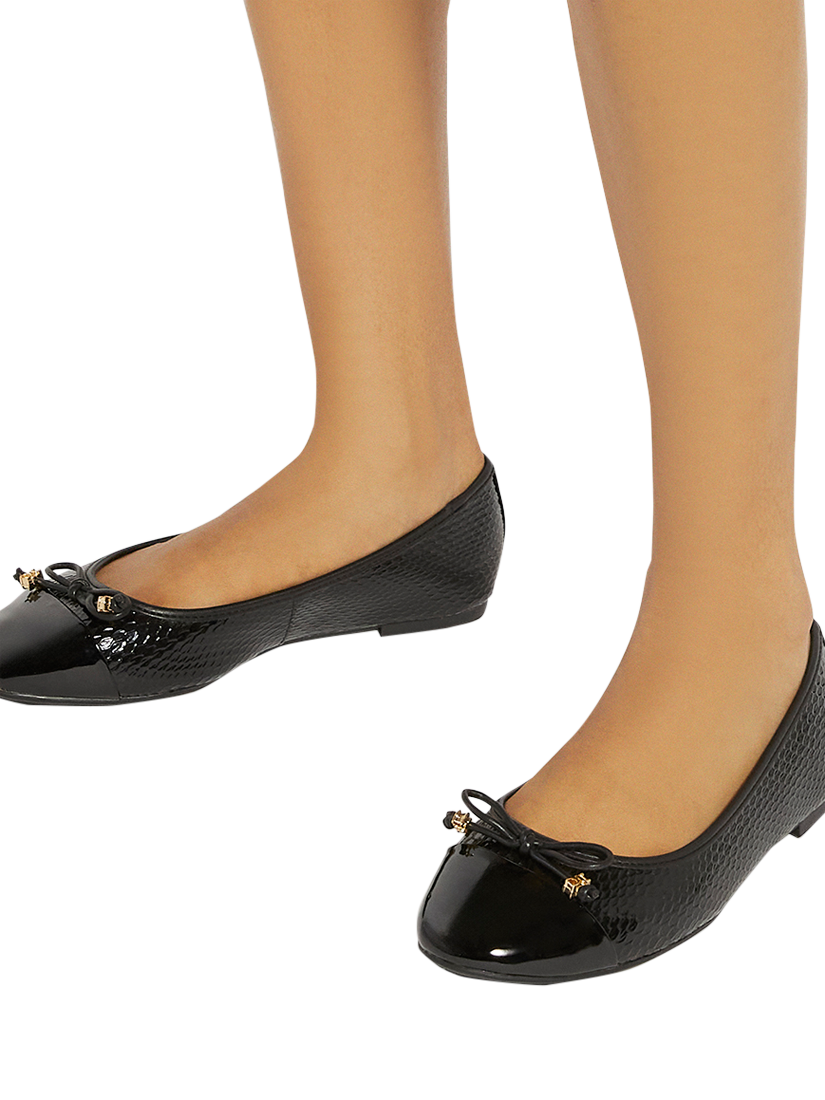 Product image 6 of 6, which shows Dune London Hallo Wide Fit Ballerina Pumps, Black, EU36