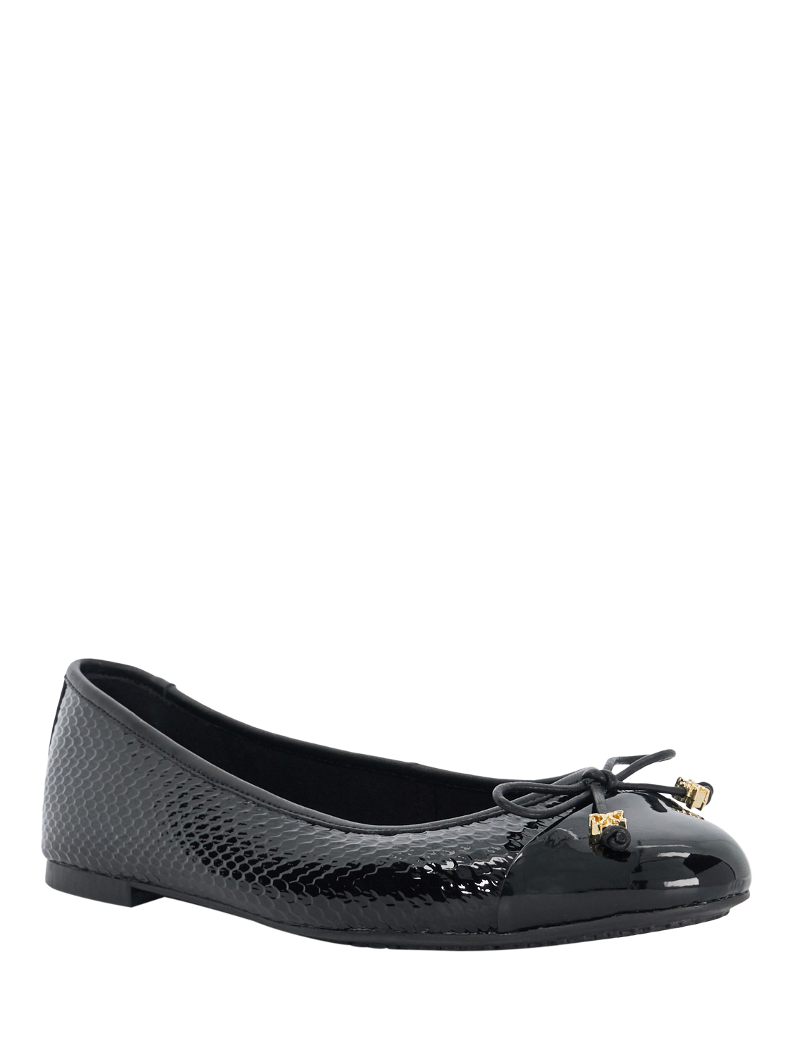 Product image 3 of 6, which shows Dune London Hallo Wide Fit Ballerina Pumps, Black, EU36