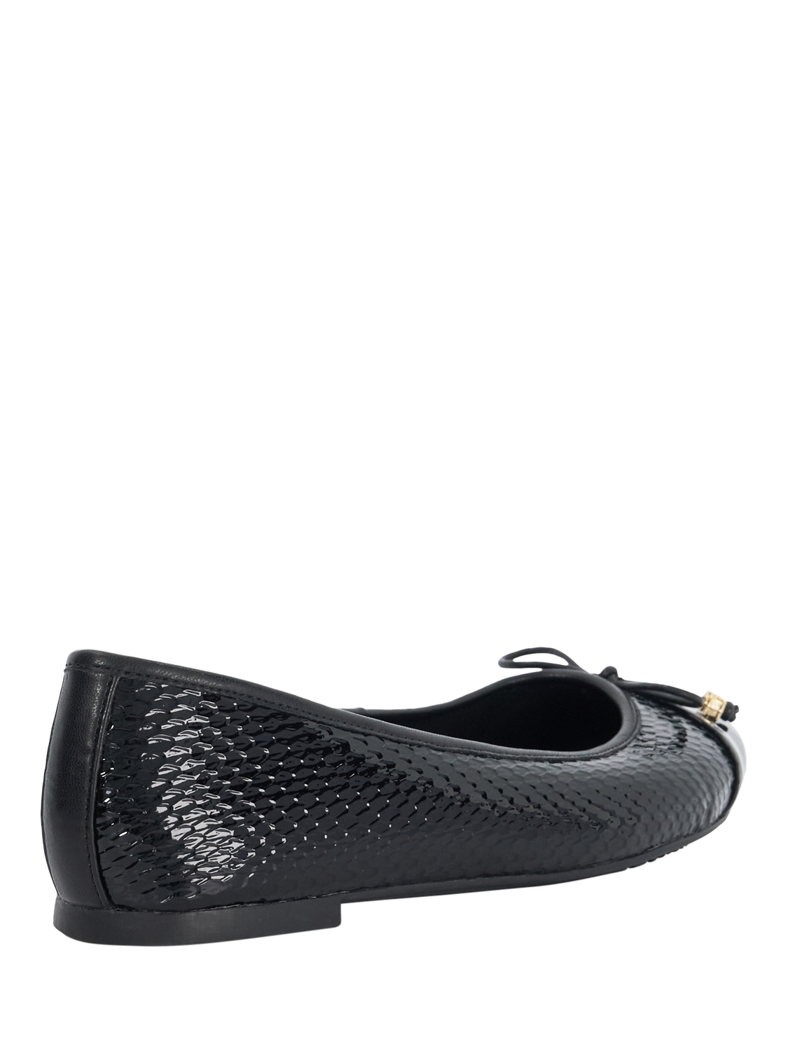 Product image 4 of 6, which shows Dune London Hallo Wide Fit Ballerina Pumps, Black, EU36