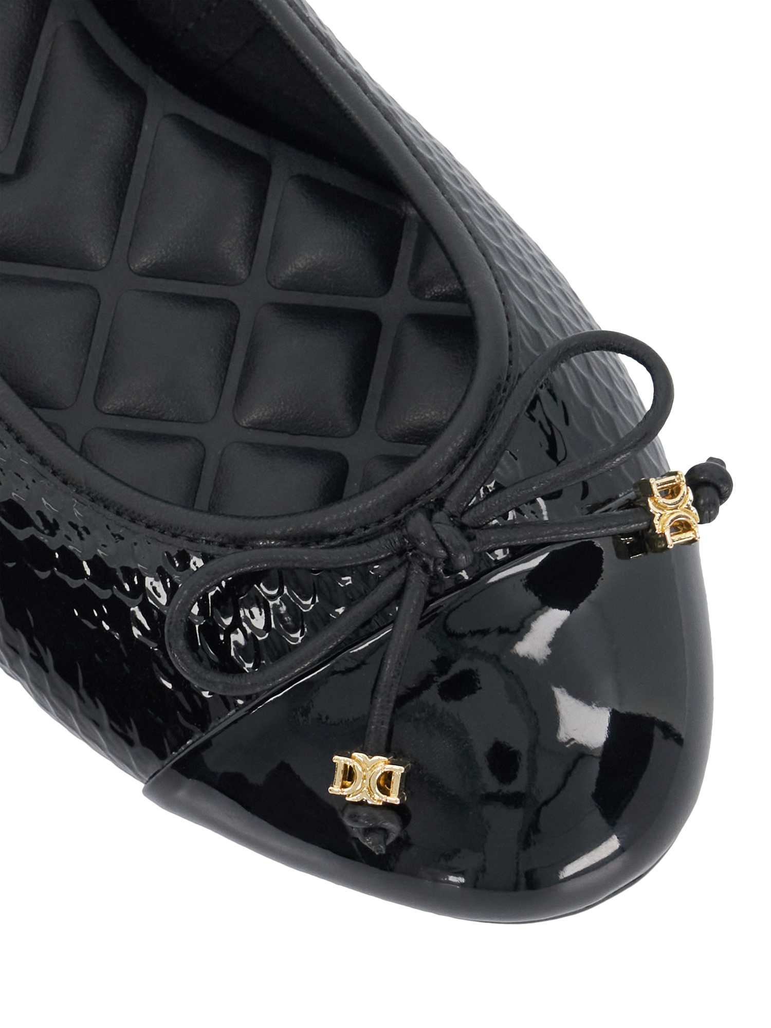 Product image 5 of 6, which shows Dune London Hallo Wide Fit Ballerina Pumps, Black, EU36