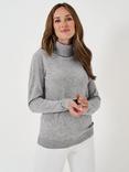 Crew Clothing Roll Neck Wool Cashmere Jumper, Grey