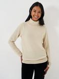 Crew Clothing Roll Neck Wool Cashmere Jumper, Oatmeal