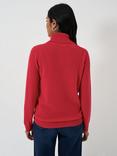 Crew Clothing Roll Neck Wool Cashmere Blend Jumper, Red Wine