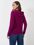 Crew Clothing Merino Wool Blend Zip Though Hoodie, Red Wine