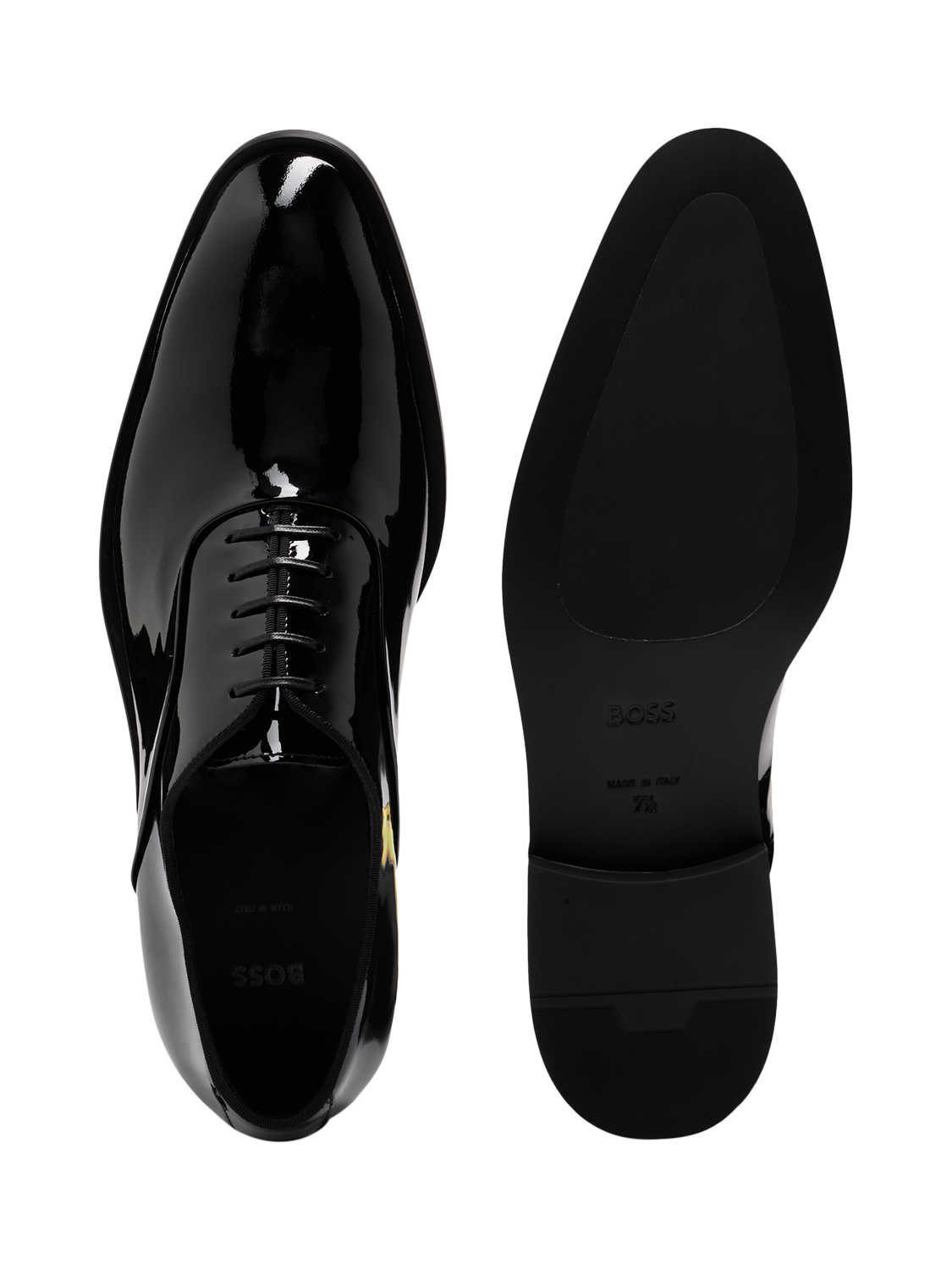 HUGO BOSS Patent Leather Oxford Shoes Black