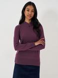 Crew Clothing Twist Neck Wool Cashmere Jumper, Berry Red