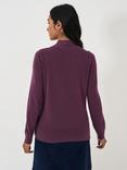 Crew Clothing Twist Neck Wool Cashmere Jumper, Berry Red