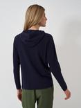 Crew Clothing Merino Wool Blend Zip Though Hoodie, Navy Blue