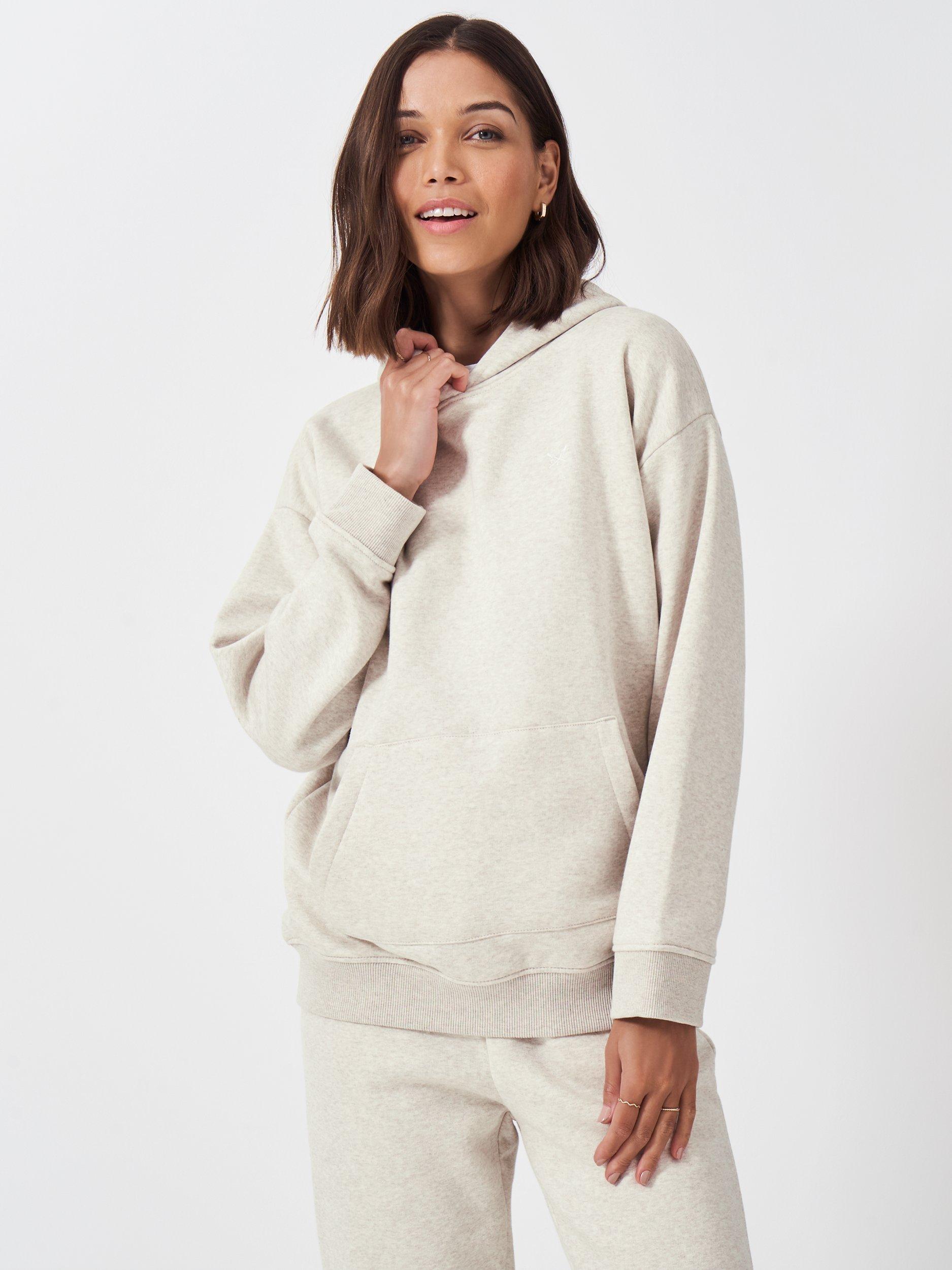 Product image 1 of 5, which shows Crew Clothing Sherpa Lined Hoodie, Oatmeal, 8