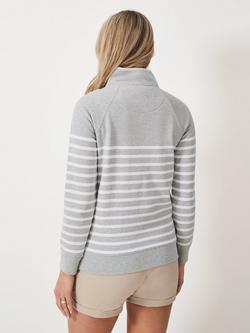 Crew Clothing Stripe 1/2 Zip Sweatshirt - view 2, Grey