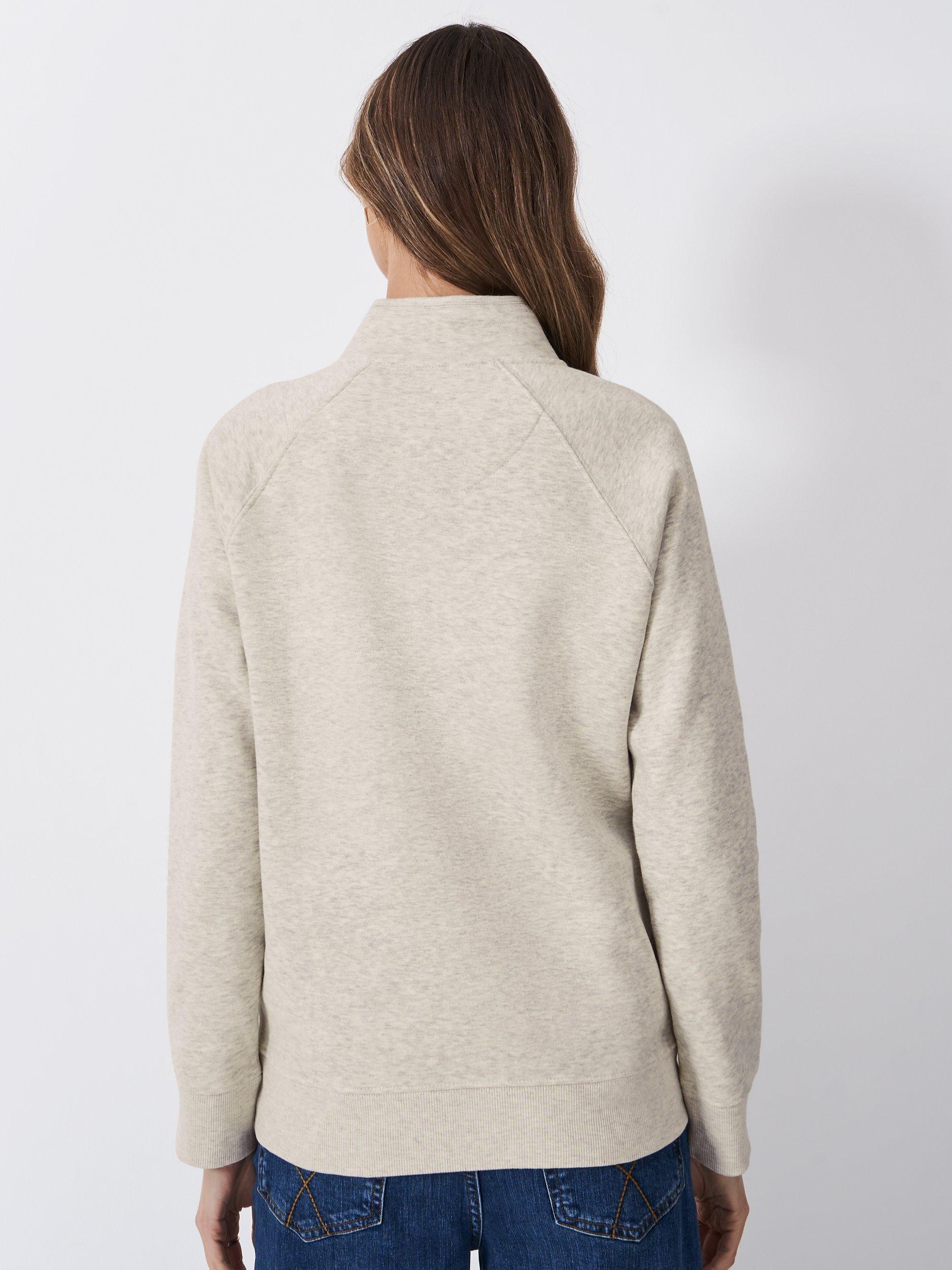 Product image 2 of 5, which shows Crew Clothing 1/2 Zip Sweatshirt, Oatmeal, 8