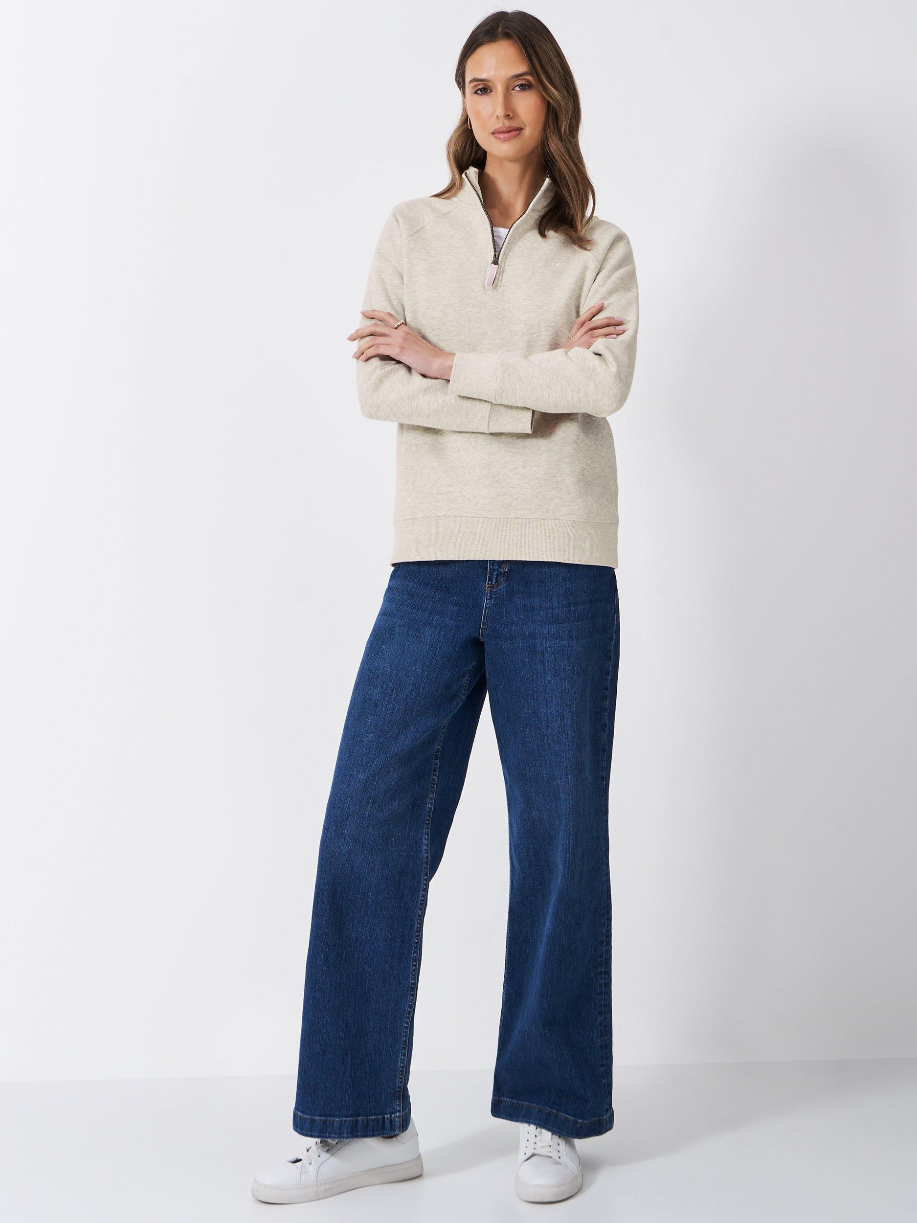 Product image 3 of 5, which shows Crew Clothing 1/2 Zip Sweatshirt, Oatmeal, 8