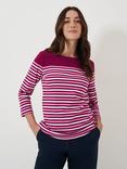 Crew Clothing Ultimate Breton Stripe Top, Pastel Pink