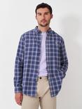 Crew Clothing Brushed Flannel Check Shirt, Blue