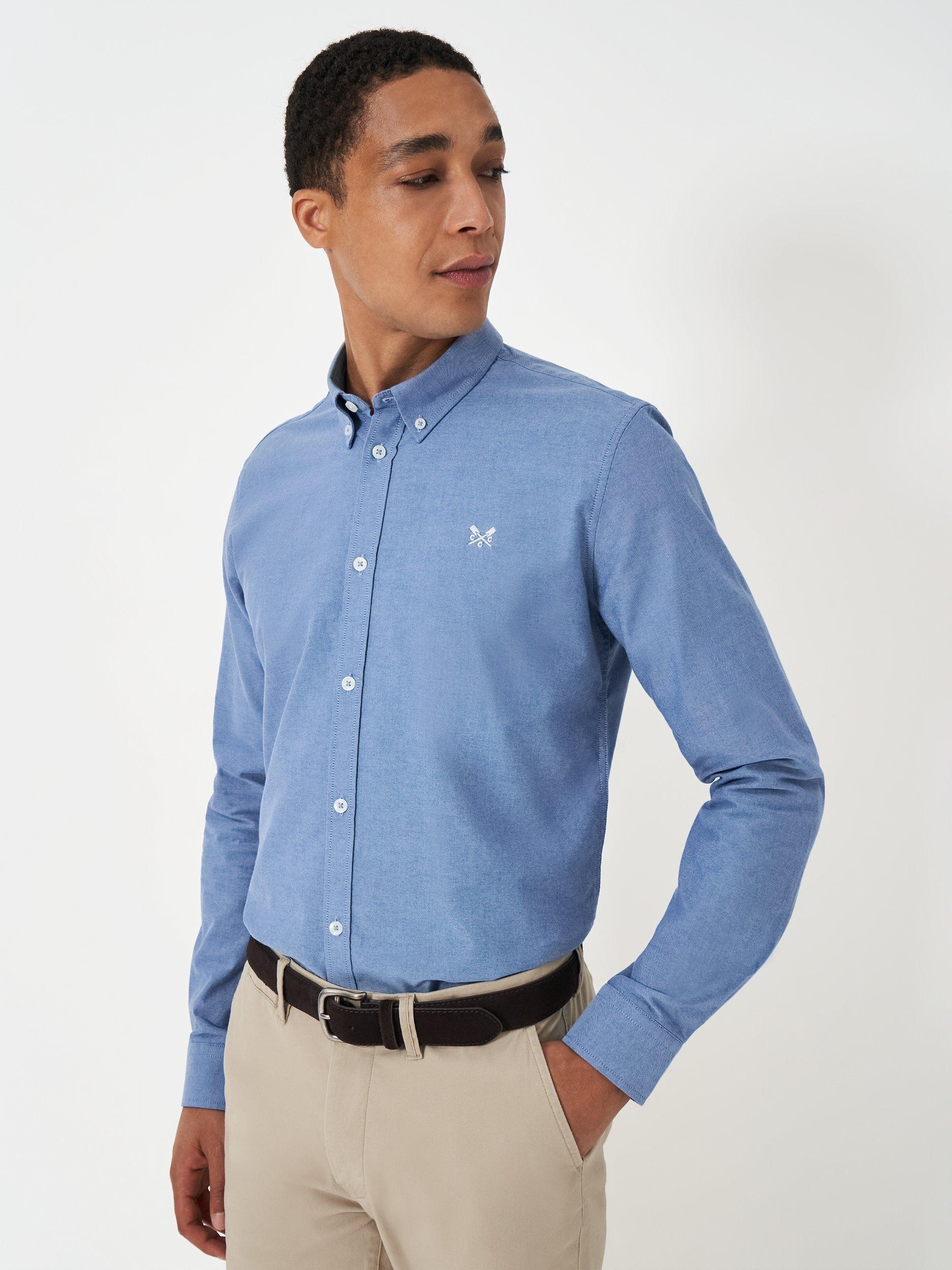 Product image 1 of 5, which shows Crew Clothing Slim Fit Shirt, Dark Blue, L