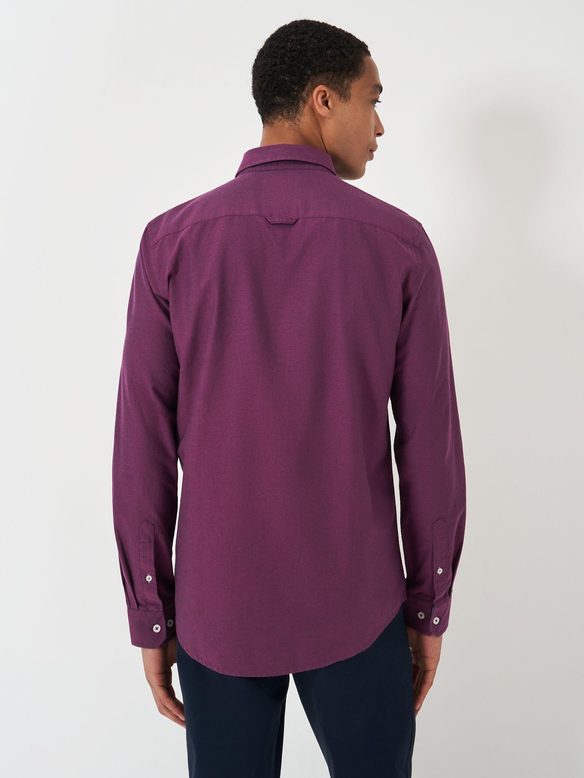 Product image 2 of 5, which shows Crew Clothing Slim Fit Shirt, Dark Red, L