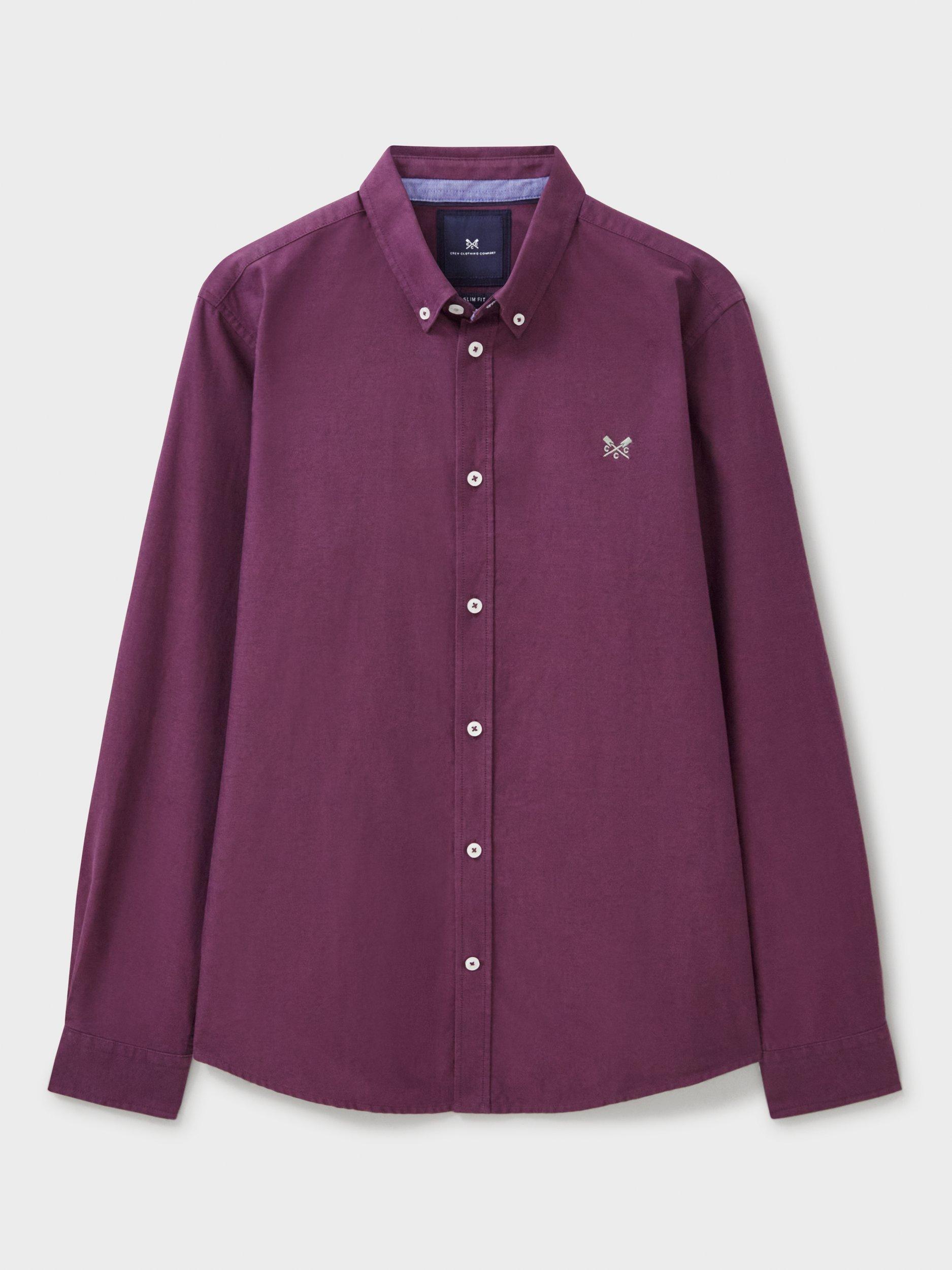 Product image 4 of 5, which shows Crew Clothing Slim Fit Shirt, Dark Red, L