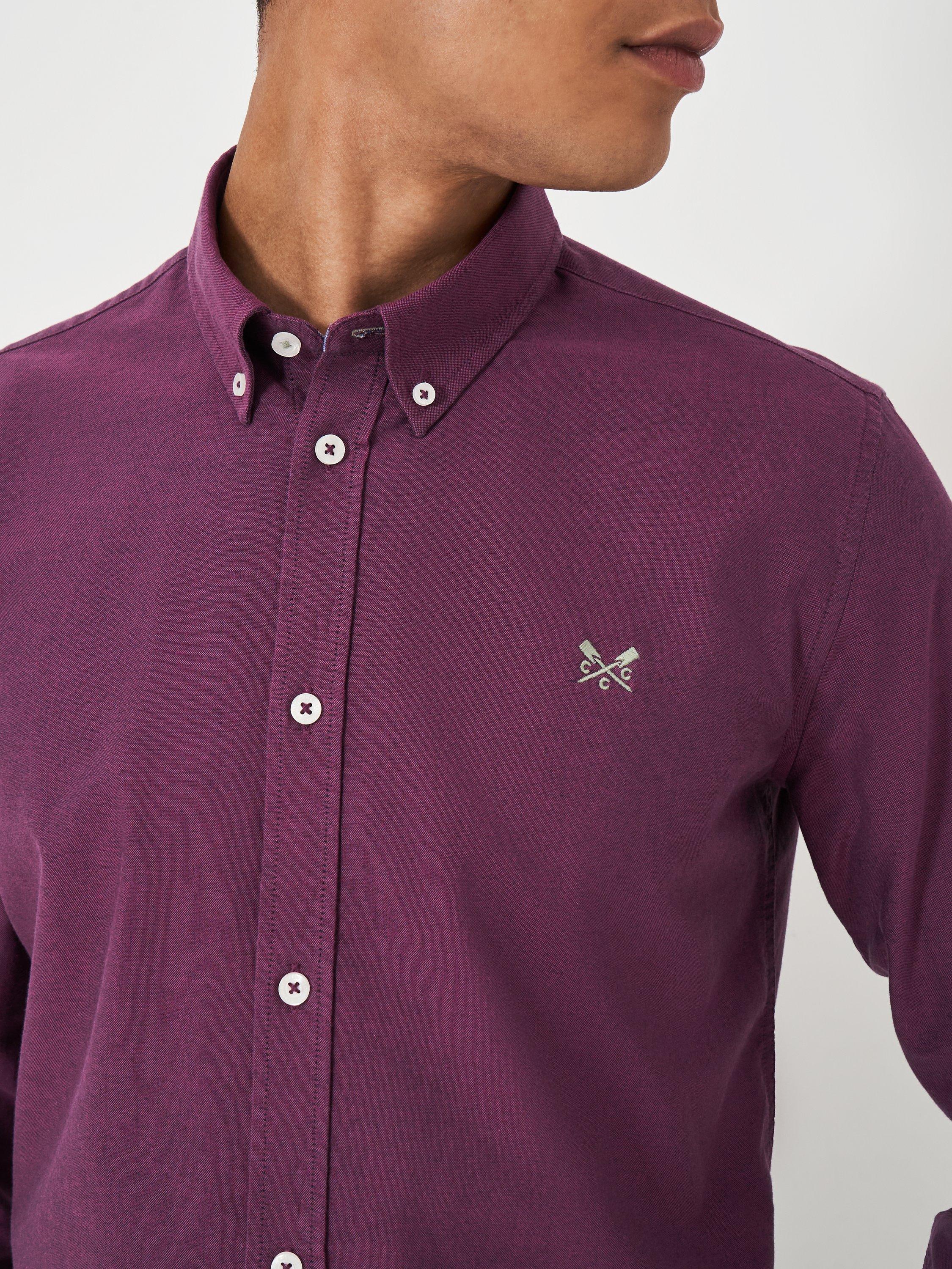 Product image 5 of 5, which shows Crew Clothing Slim Fit Shirt, Dark Red, L