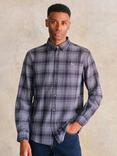 Crew Clothing Cotton Regular Fit Check Flannel Shirt, Blue/Multi