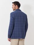 Crew Clothing Wool Blend Windowpane Check Blazer, Blue