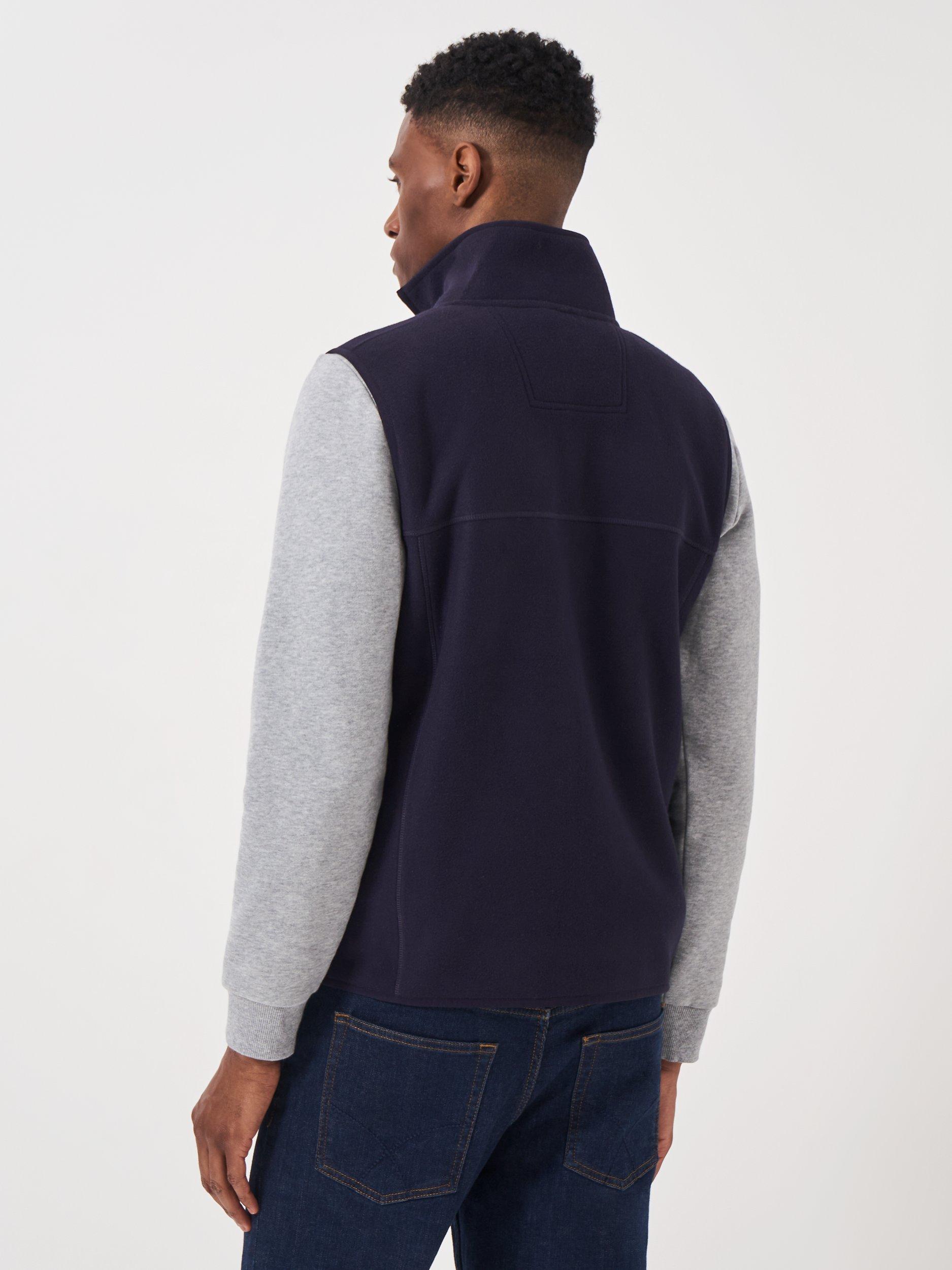 Product image 2 of 5, which shows Crew Clothing Aldringham Fleece Gilet, Navy Blue, L