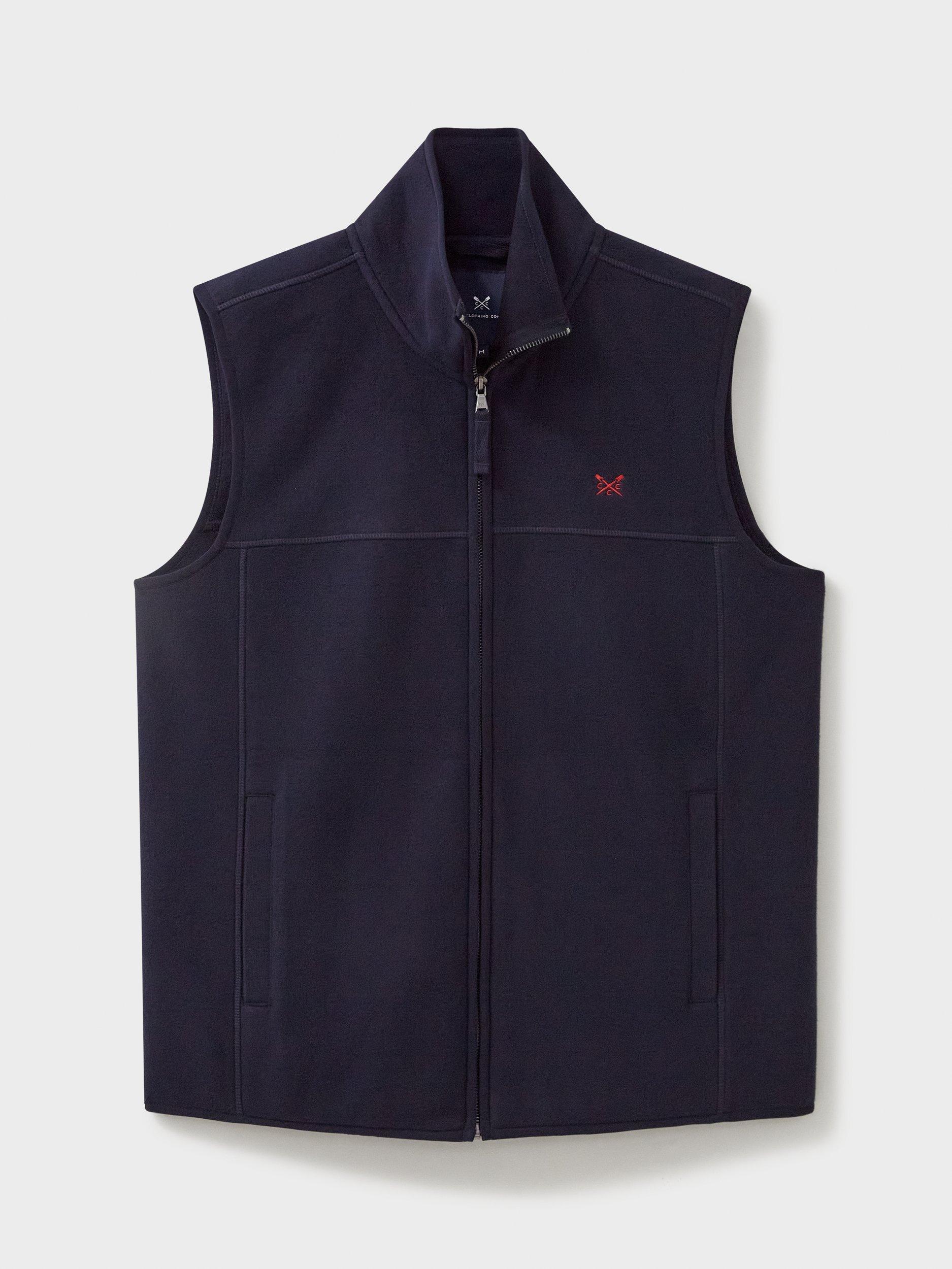 Product image 4 of 5, which shows Crew Clothing Aldringham Fleece Gilet, Navy Blue, L