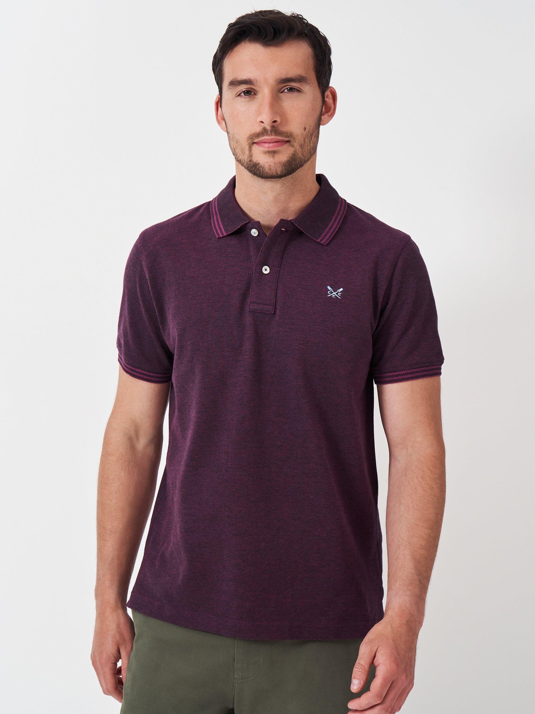 Crew Clothing Oxford Polo Shirt, Mulberry