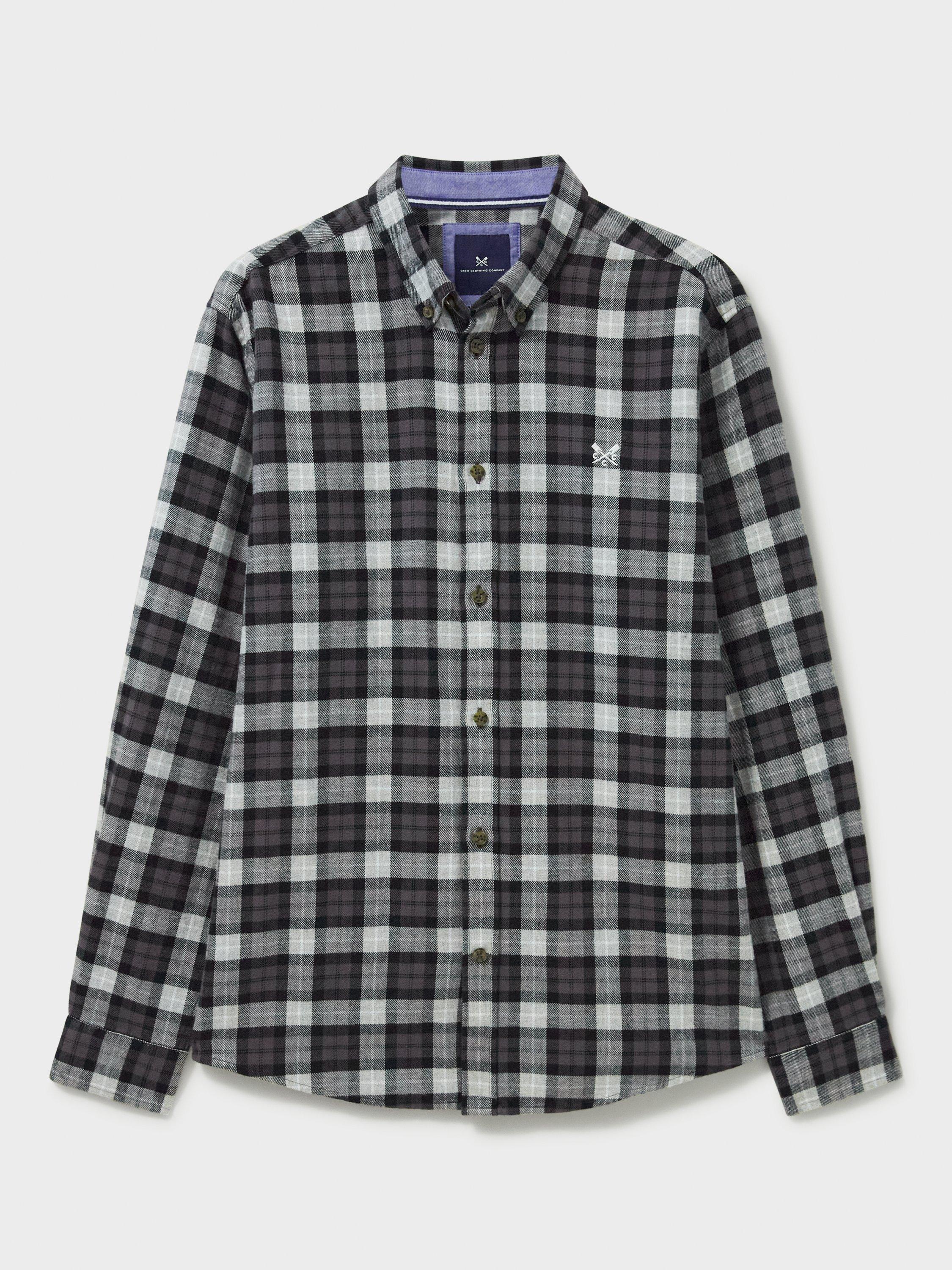 Product image 5 of 5, which shows Crew Clothing Cotton Regular Fit Blackwatch Check Shirt, Grey/Multi, M