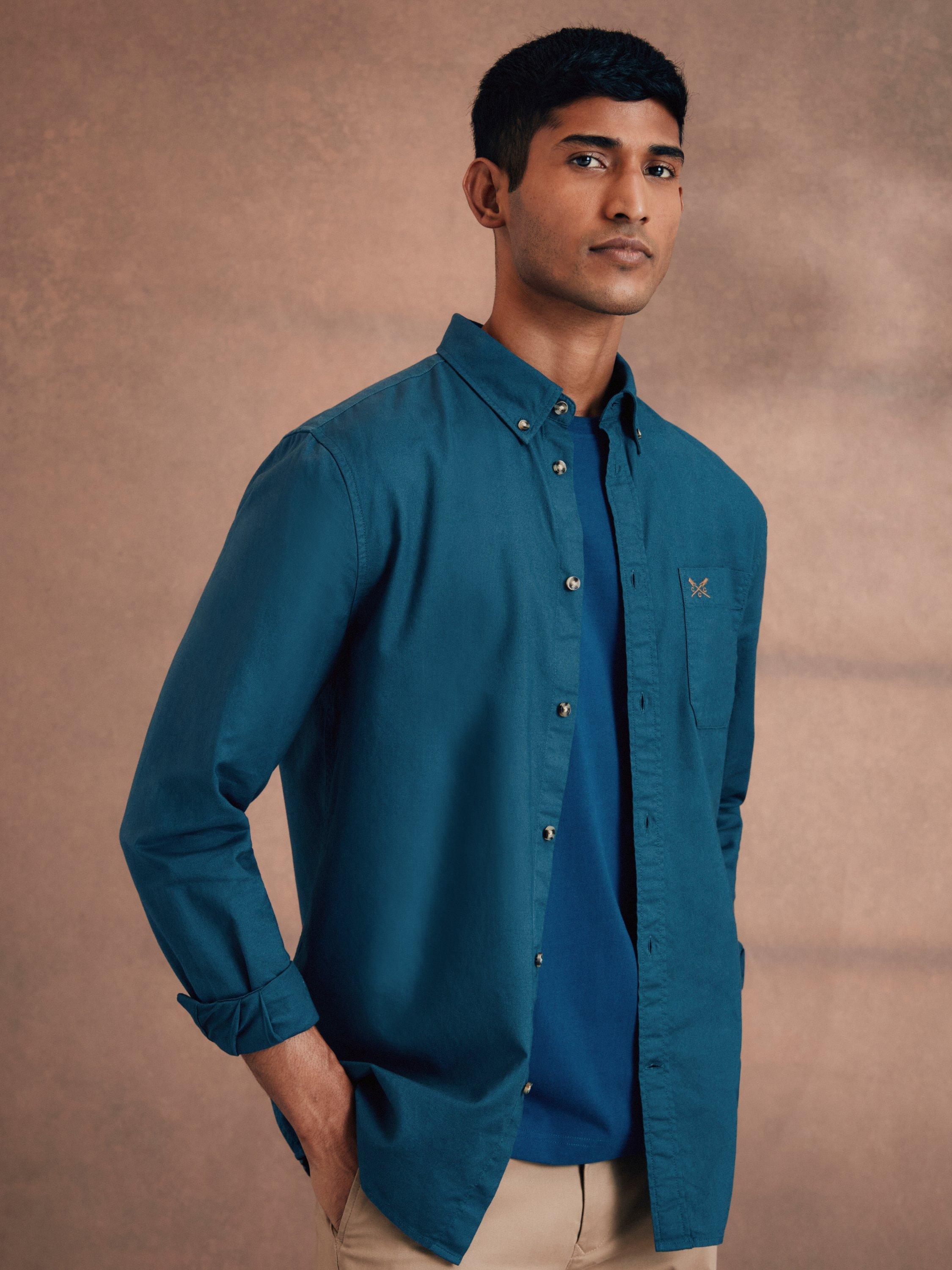 Crew Clothing Classic Fit Cotton Oxford Shirt, Dark Blue