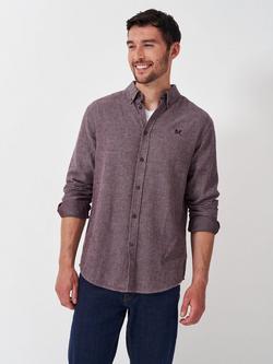 Crew Clothing Cotton Regular Fit Herringbone Shirt, Red/Multi