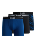 BOSS Centre Logo Waistband Stretch Cotton Boxer Briefs, Pack of 3, Open Miscellaneous