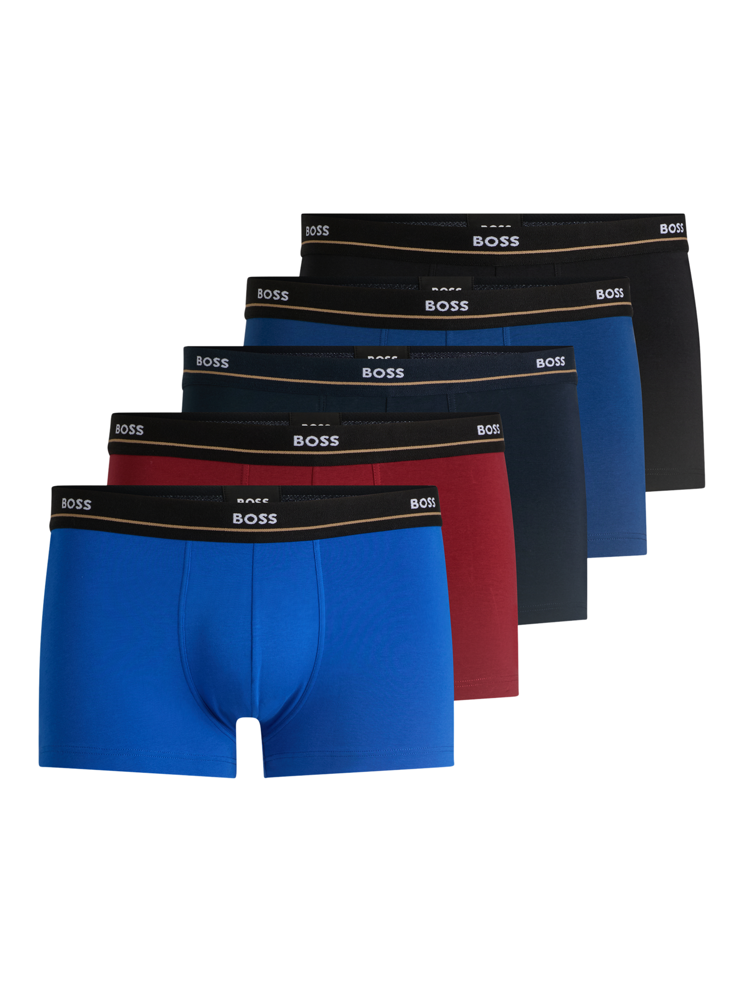 BOSS Cotton Blend Trunks, Pack of 5, Multi