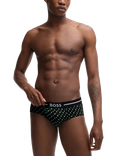 HUGO BOSS Briefs, Pack of 3, Black/Dark Green/Polka Dot