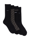 BOSS Cotton Blend Socks, Pack of 4, Black