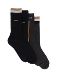 BOSS Cotton Blend Socks, Pack of 4, Black