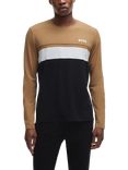 HUGO BOSS Contrast Piped Long Sleeve Lounge Top, Black