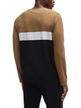 HUGO BOSS Contrast Piped Long Sleeve Lounge Top, Black
