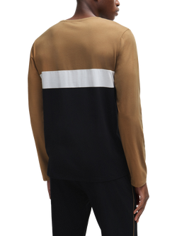 HUGO BOSS Contrast Piped Long Sleeve Lounge Top, Black - view 2, Black