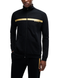 HUGO BOSS Full Zip Foiled Lounge Top, Black