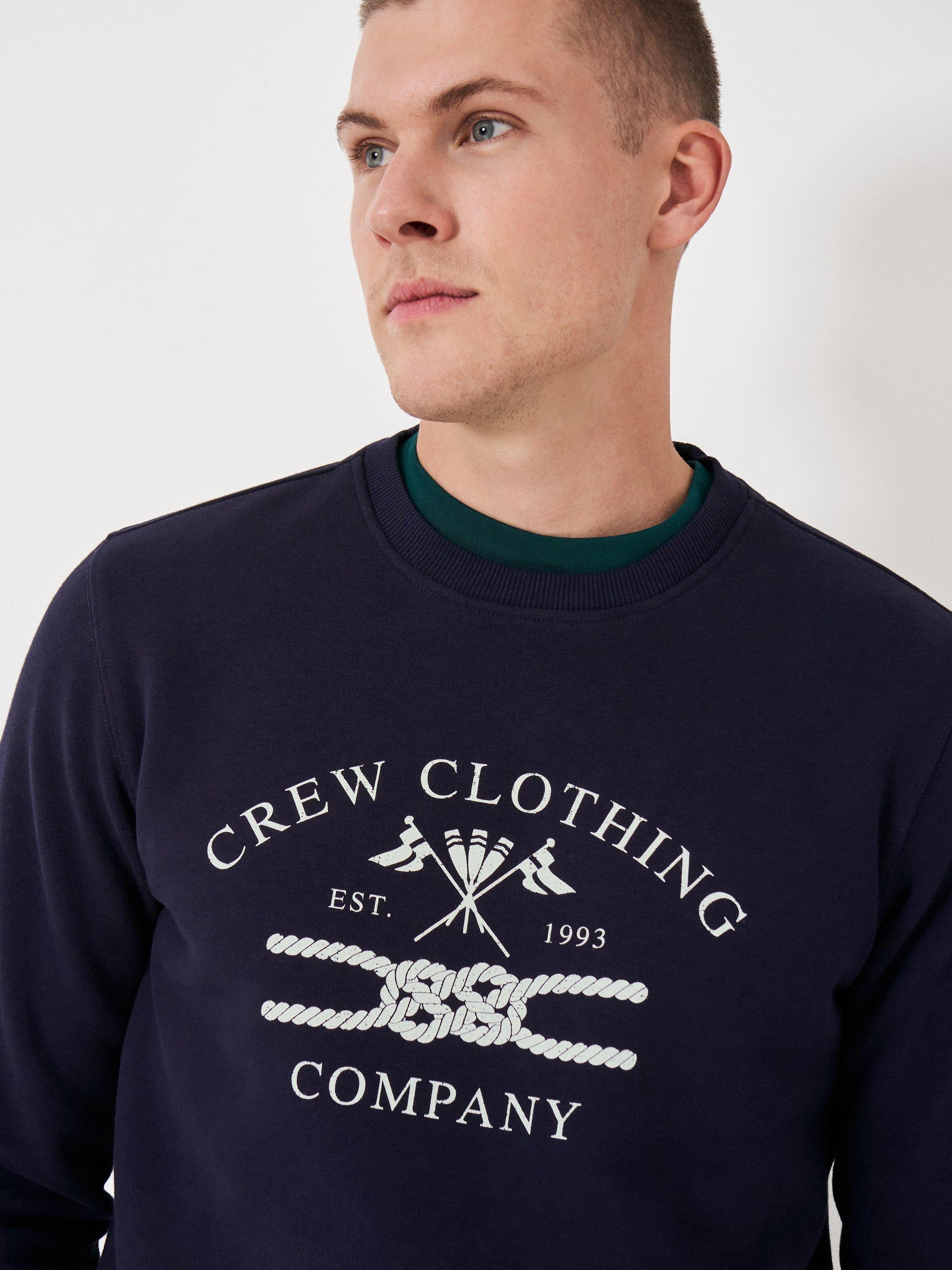 Crew Clothing Logo Sweatshirt, Navy Blue, L