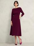 Hobbs Leonora Midi Dress, Warm Plum